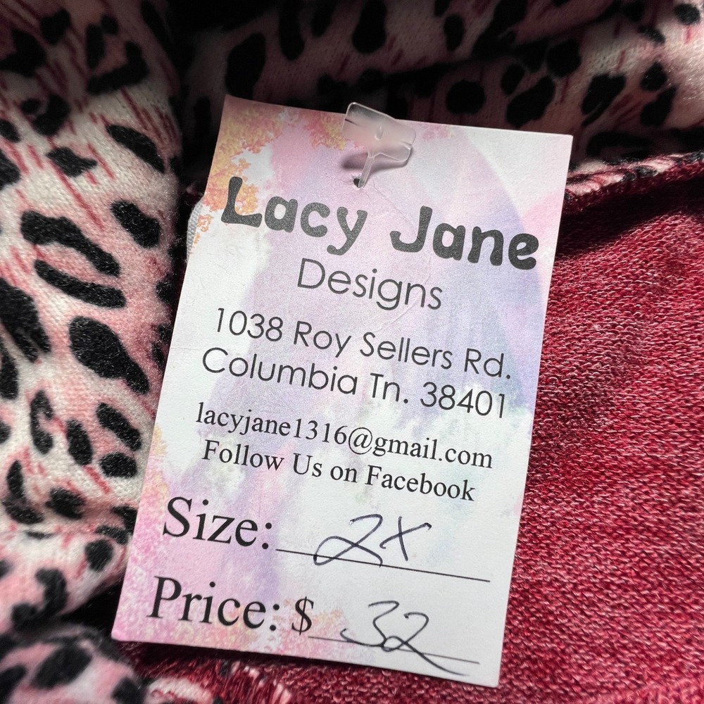 Womens 2X Oversized Boutique Hoodie Pullover Leopard Trim Cabincore Outdoor Cozy - Picture 7 of 8